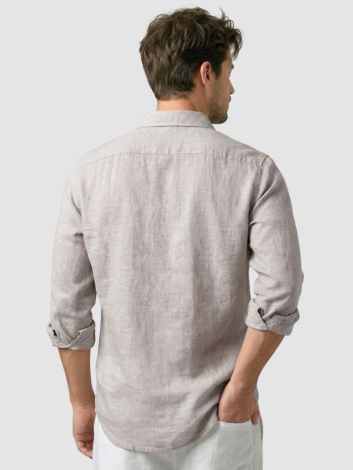 Greige Linen Textured Shirt
