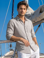 Greige Linen Textured Shirt