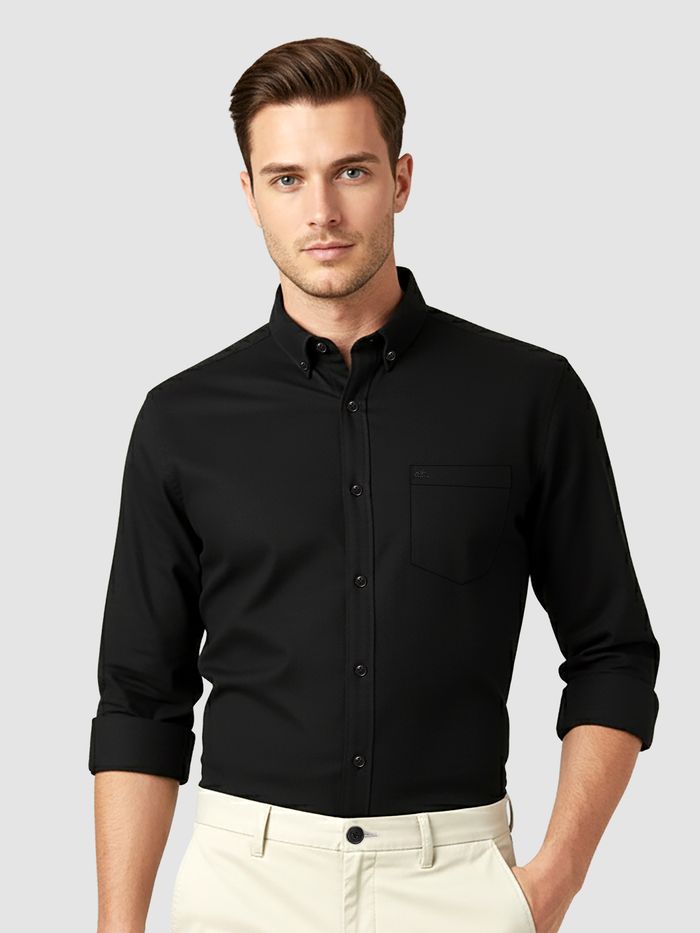 Black Button Down Oxford Shirts